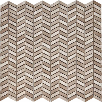 Мозаика PIX288 Shevron White Wooden, Athens Grey из мрамора полированная 27x10 298х307x8 Pixmosaic