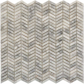 Мозаика PIX290 Bianco carrara из мрамора полированная 27x10 298х307x8 Pixmosaic