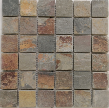 Мозаика PIX300 Slate Rusty из сланца 48х48 305х305 Pixmosaic