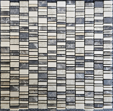 Мозаика PIX319 Cream Nova,Dark Emperador,Light Emperador матовая 310х307х6 Pixmosaic