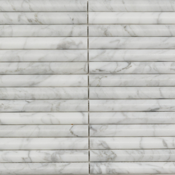 Мозаика PIX342 Bianco Carrara, Convex матовая 20х151 300х305х12 Pixmosaic