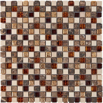 Мозаика PIX721 Мозаика из мрамора и стекла 15x15 300х300x8 Pixmosaic