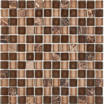 Мозаика PIX723 Мозаика из мрамора и стекла 23x23 300х300x8 Pixmosaic