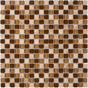 Мозаика PIX737 Мозаика из мрамора и стекла 15x15 300х300x4 Pixmosaic