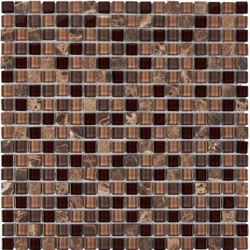 Мозаика PIX738 Мозаика из мрамора и стекла 15x15 300х300x4 Pixmosaic