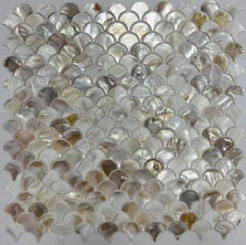 Мозаика PIX773 из натурального перламутра чешуя 25х25 300х300х2 Pixmosaic