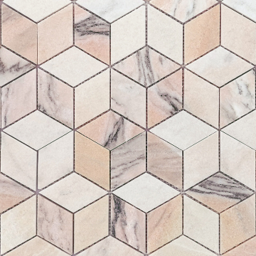 Мозаика Rosa Salmone POL diamond 96x55x7 298x259 Caramelle Mosaic