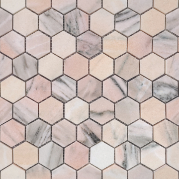 Мозаика Rosa Salmone POL hex 23x40x7 292x289x7 Caramelle Mosaic