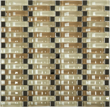 Мозаика S-813 стекло метал (10x15x60) 310*313 NSmosaic