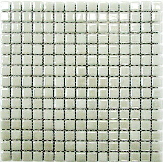 Мозаика SP25-2001 Моноколор белый перламутровый 31.5x31.5 Keramissimo