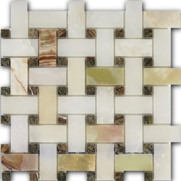 Мозаика Verde Onix + Rain Forest Green 3*6*1 30,5*30,5 Art & Natura