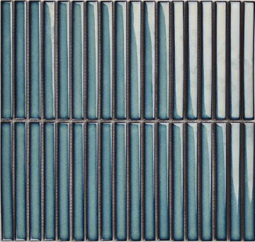 Мозаика Y15FW26 Strip Голубой глянцевый 1.5х14.5 29.4х31.3 Porcelain mosaic