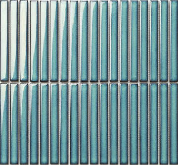 Мозаика Y15FW28 Strip Бирюзовый глянцевый 1.5х14.5 29.4х31.3 Porcelain mosaic