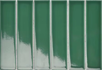 Мозаика Y45P338 Strip Зеленая глянцевая 4.5x19.5 28.8x19.5 Porcelain mosaic