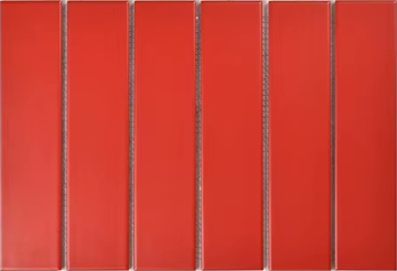 Мозаика Y45P806 Strip Красная матовая 4.5x19.5 28.8x19.5 Porcelain mosaic