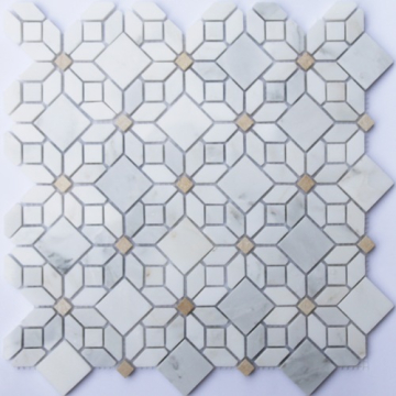 Orro Mosaic Мозаика Camomile (Oriental Whtie+AnticGold) Pol. 30.5x30.5 Orro Mosaic