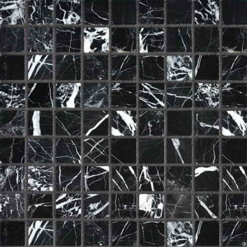 Orro Mosaic Мозаика Nero Marquina Pol. 7мм 30.5x30.5 Orro Mosaic