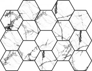 Pamesa Мозаика MALLA HEX CR LUX ICEBERG WHITE 32,5x22,5 Pamesa