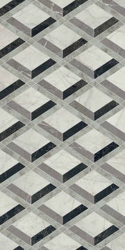 PF60014145 Керамогранит Tarsia Lozenge Nero Deco Lux 3D Rett 60x120 Versace (Gardenia Orchidea)