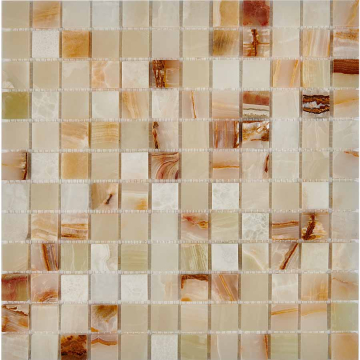 PIX204 Мозаика Jade verde из оникса полированная 23x23 305х305х6 Pixmosaic