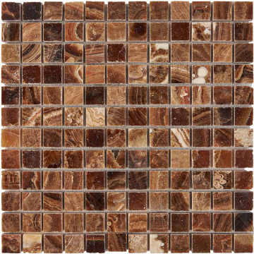 PIX206 Мозаика Caramel onyx из оникса полированная 23x23 305х305х8 Pixmosaic