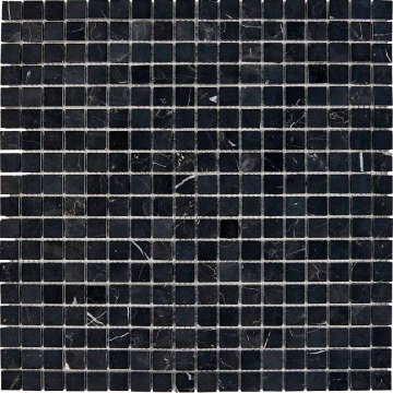 PIX244 Мозаика Nero Marquna из мрамора полированная 15x15 305х305x4 Pixmosaic
