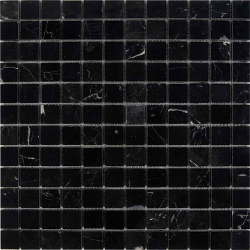 PIX245 Мозаика Nero Marquna из мрамора полированная 23x23 305х305x6 Pixmosaic