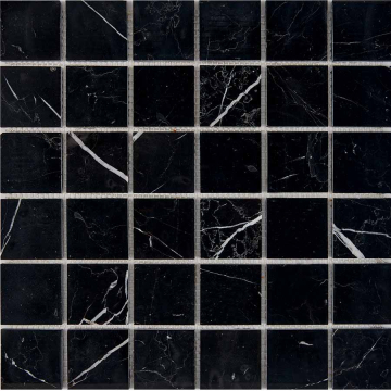 PIX246 Мозаика Nero Marquna из мрамора полированная 48x48 305х305x6 Pixmosaic