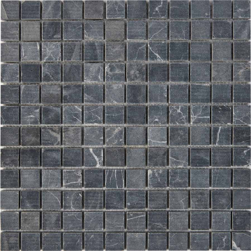 PIX248 Мозаика Nero Marquna из мрамора матовая 23x23 305х305x6 Pixmosaic