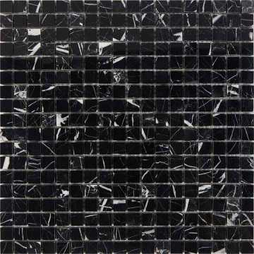 PIX250 Мозаика Black majesty из мрамора полированная 15x15 305х305x4 Pixmosaic