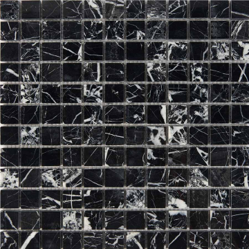 PIX251 Мозаика Black majesty из мрамора полированная 23x23 305х305x6 Pixmosaic