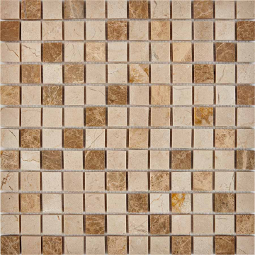 PIX274 Мозаика Emperador Light, Crema Nova из мрамора полированная 23x23 305х305x6 Pixmosaic