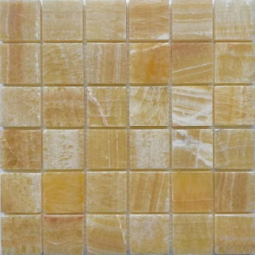 PIX307 Мозаика Honey onyx из оникса полированная 48x48 305х305x8 Pixmosaic