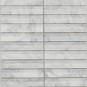 PIX341 Мозаика Bianco Carrara, Concave матовая 30х151 305х318х12 Pixmosaic