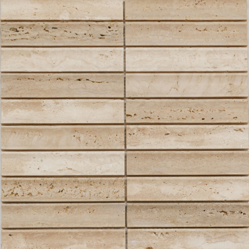 PIX343 Мозаика Yellow Travertine, Concave матовая 30х151 305х318х12 Pixmosaic