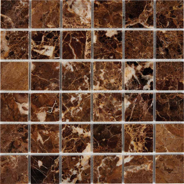 Pixmosaic PIX218 Мозаика Dark Emperador из мрамора полированная 48x48 305х305x6 Pixmosaic