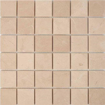 Pixmosaic PIX228 Мозаика Crema Nova из мрамора полированная 48x48 305х305x6 Pixmosaic