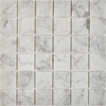Pixmosaic PIX238 Мозаика Bianco carrara из мрамора полированная 48x48 305х305x6 Pixmosaic