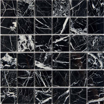 Pixmosaic PIX252 Мозаика Black majesty из мрамора полированная 48x48 305х305x6 Pixmosaic