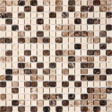 Pixmosaic PIX271 Мозаика Emperador Dark, light, Crema Nova из мрамора матовая 15x15 305х305x4 Pixmosaic