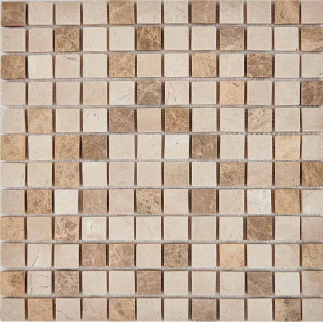 Pixmosaic PIX276 Мозаика Emperador Light, Crema Nova из мрамора матовая 23x23 305х305x6 Pixmosaic