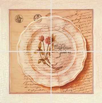 Плитка 25.8(421) Декор Herbarium 3 из 4х плиток 20x20 Factoria