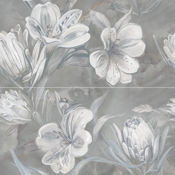 Плитка 588912003 Панно Opale Grey Flower 63x63 Azori