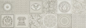 Плитка 68890 DECORATO BIANCO PATCHWORK PLATINO mix 25x75 Versace (Gardenia Orchidea)