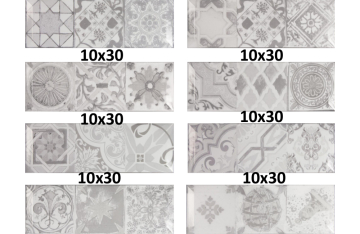 Плитка Antique gris brillo bisel 10x30 Monopole Ceramica