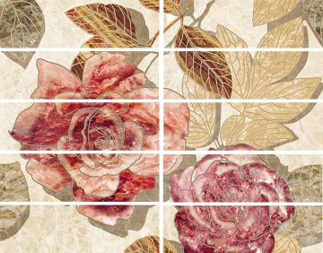 Плитка Бордюр Illyria flowers mix 7,5х25 Laparet