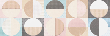 Плитка Cromatica Decor Circles Cold Brillo 25x75 Cifre
