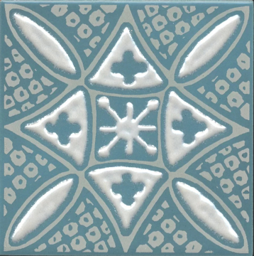 Плитка KMD3STA020GN Декор Бахия 2 бирюзовый глянцевый 9,8x9,8x0,7 Kerama Marazzi