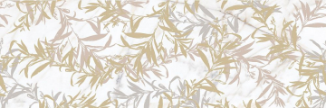 Плитка M8T0 Allmarble Wall Golden White Satin Decoro Foliage 80x120 MARAZZI Italy