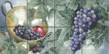 Плитка Monocolor Composicion Acuarela Uvas 20х40 Absolut Keramika